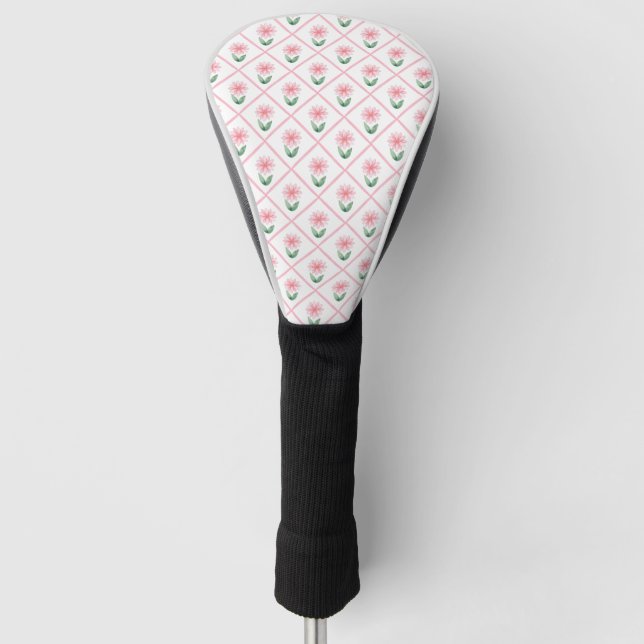 Preppy floral trellis grandmillenial golf headcover (Vorderseite)