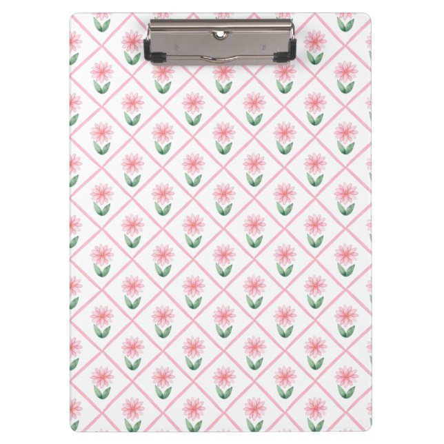 Preppy floral trellis grandmillenial klemmbrett (Vorderseite)