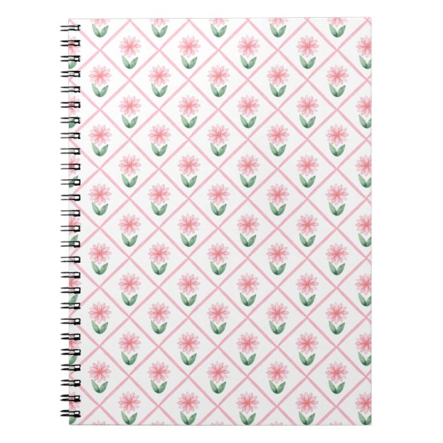 Preppy floral trellis grandmillenial notizblock (Vorderseite)