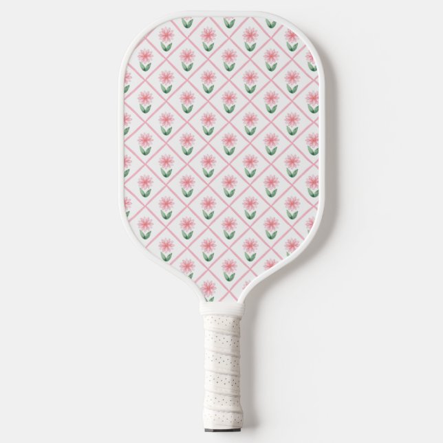 Preppy floral trellis grandmillenial pickleball schläger (Vorderseite)