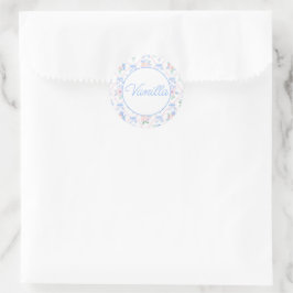 Preppy Floral Wasserfarbband Bogen Bäckerei Runder Aufkleber