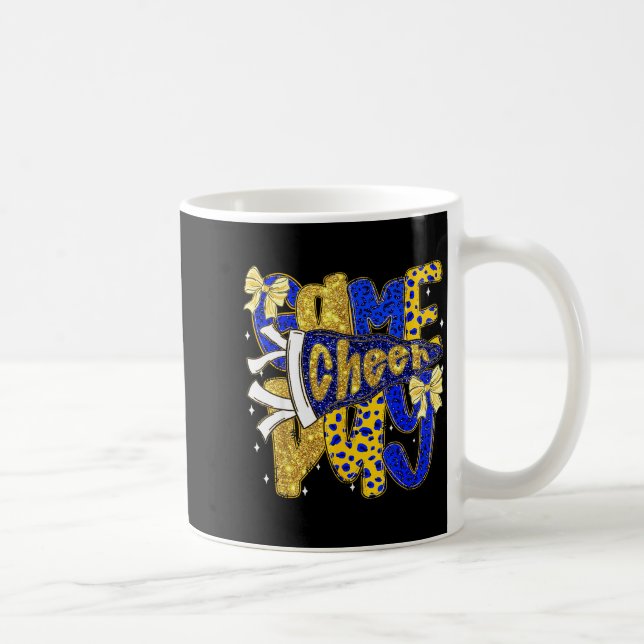 Preppy Game Day Football Mom Pennant Flag Cheer Bl Kaffeetasse (Rechts)