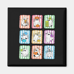 Preppy Ghost Reading Books Lehrer Halloween Libra Magnet