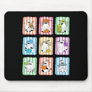 Preppy Ghost Reading Books Lehrer Halloween Libra Mousepad