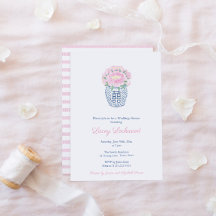 Preppy Ginger Jar Pink Peonies Girl Baby Shower