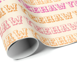 Preppy Girl Cowgirl Yeehaw Orange Hot Pink Geschenkpapier