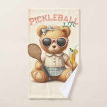 Preppy Girl Teddy Bear Champagne Pickleball Servie
