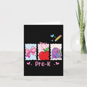 Preppy Girly Back to School Hallo Pre-k Preschool Karte