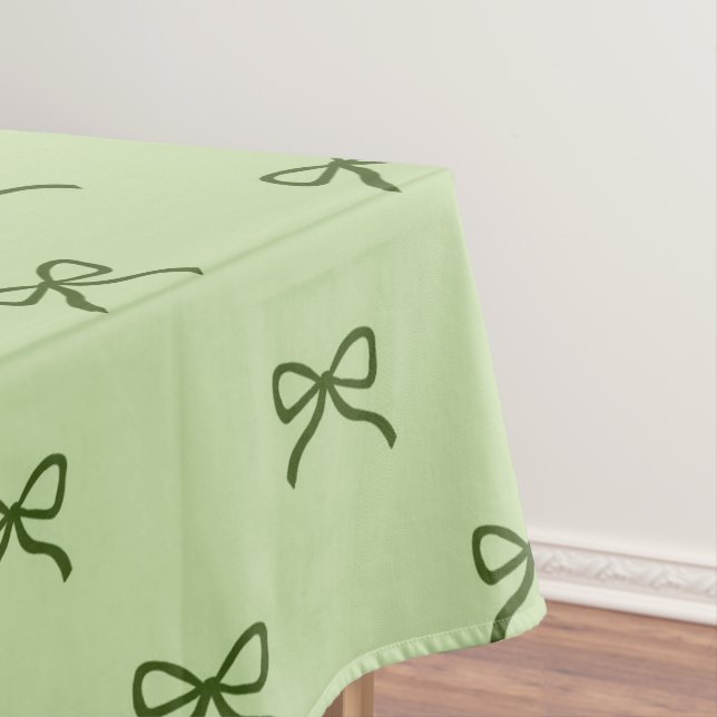 Preppy Girly Green Bow Pattern Spring & Summer  Tischdecke (Beispiel)
