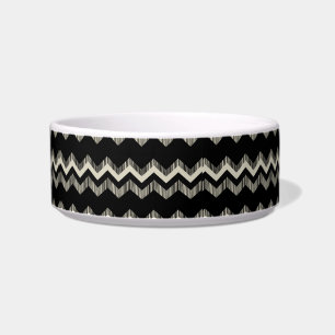 Preppy Girly Pattern Schwarz und Grau Zickzack Napf