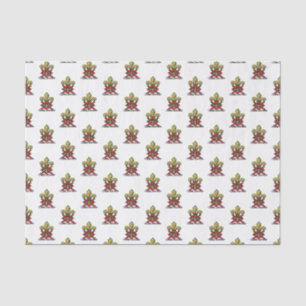Preppy Gold Red Heraldic Wappen Lilie Emblem Seidenpapier