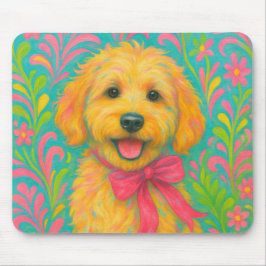 Preppy Golden Doodle Mousepad