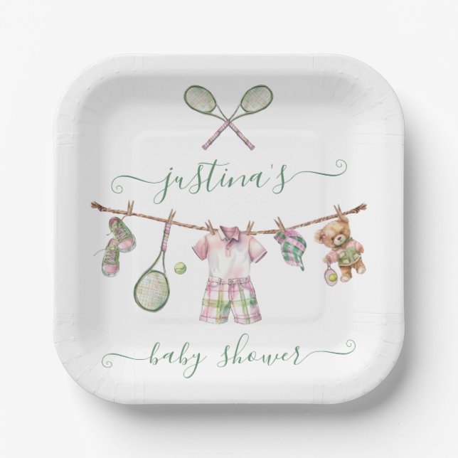 Preppy Golf Baby Dusche Pappteller (Vorderseite)