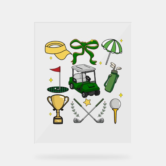 Preppy Golf Coquette Acrylschild (Vorderseite)