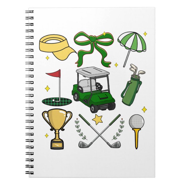 Preppy Golf Coquette Notizblock (Vorderseite)