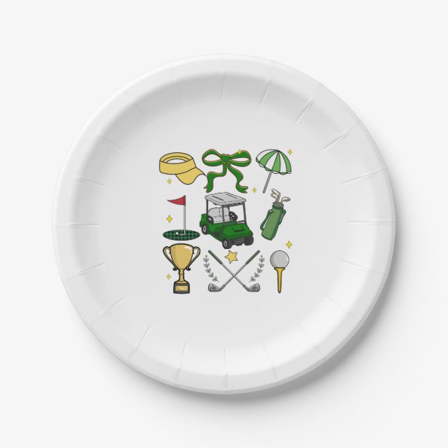 Preppy Golf Coquette Pappteller (Vorderseite)