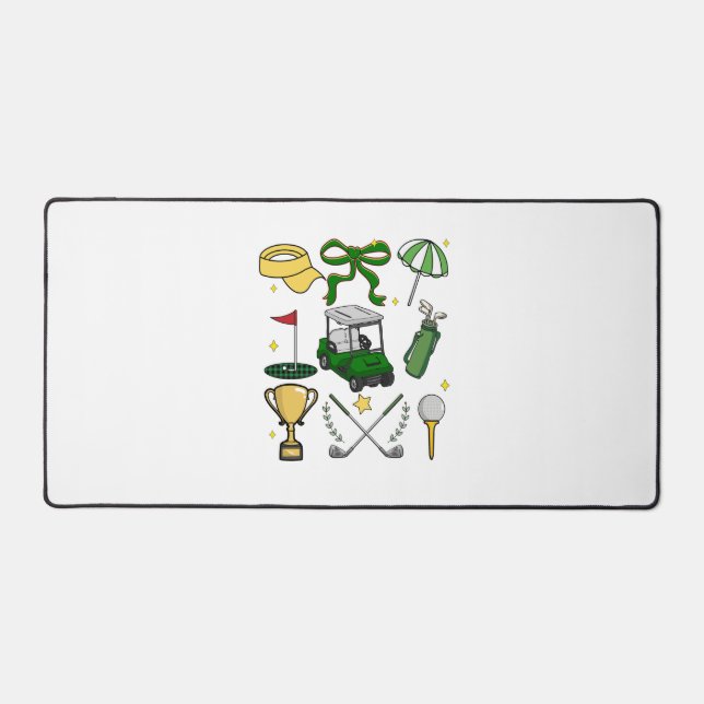 Preppy Golf Coquette Schreibtischunterlage (Vorderseite)