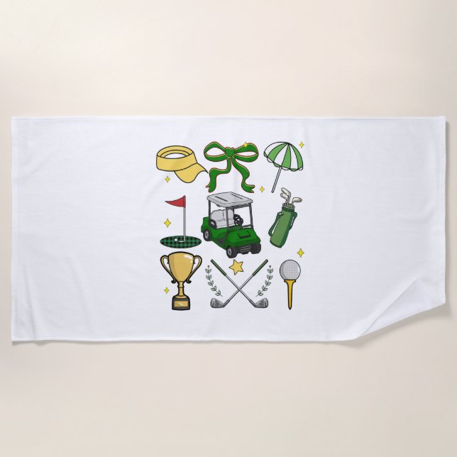 Preppy Golf Coquette Strandtuch (Vorderseite)