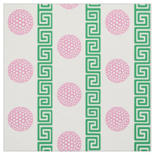 Preppy Golf Griechischer Schlüsselstreifen - Rosa  Stoff