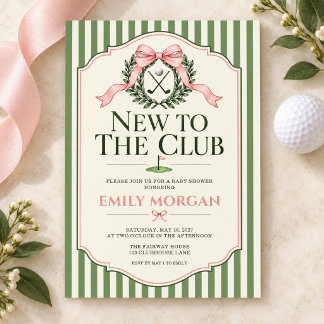 Preppy Golf New to the Club Baby Shower Einladung