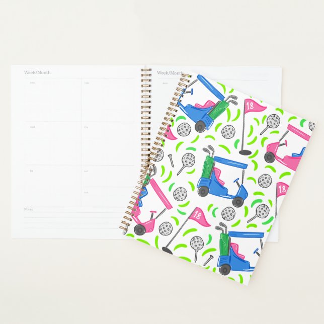 Preppy Golf Pink Blue Green Planer (Anzeige)