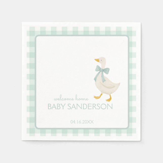 Preppy Goose Baby Shower Napkins Serviette (Vorderseite)