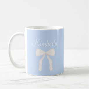 Preppy Grandmillennial Bow Personalisiert Kaffeetasse