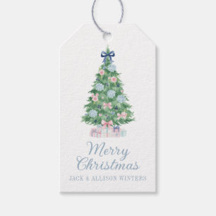 Preppy Grandmillennial Christmas Tree Geschenkanhänger