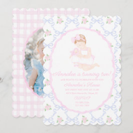 Preppy Grandmillennial Doland Me Pink Bows Einladung