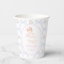 Preppy Grandmillennial Doland Me Pink Bows Pappbecher