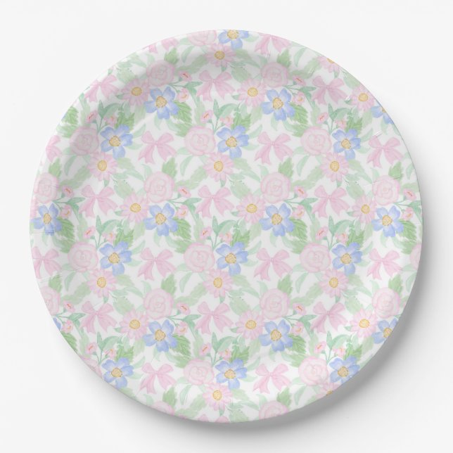 Preppy Grandmillennial Pappteller (Vorderseite)