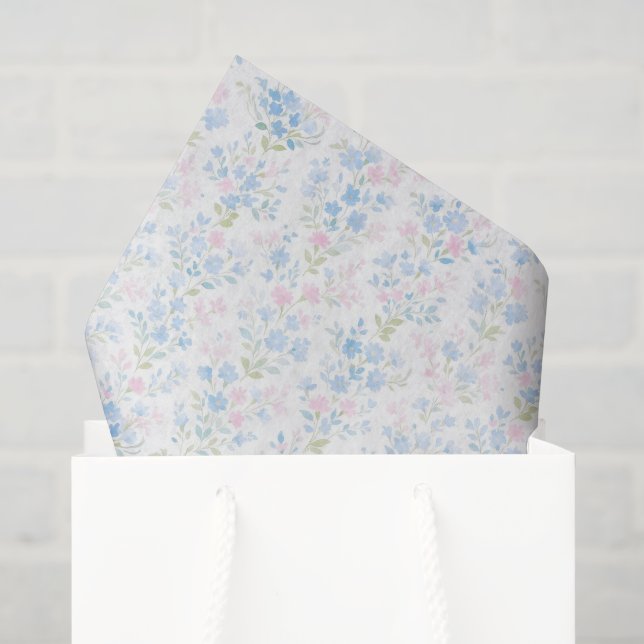 Preppy Grandmillennial Weihnachts-Blume Seidenpapier (Geschenktüte)