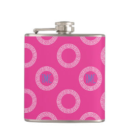 Preppy Greek Key Circles Studentinnenverbindung IN Flachmann