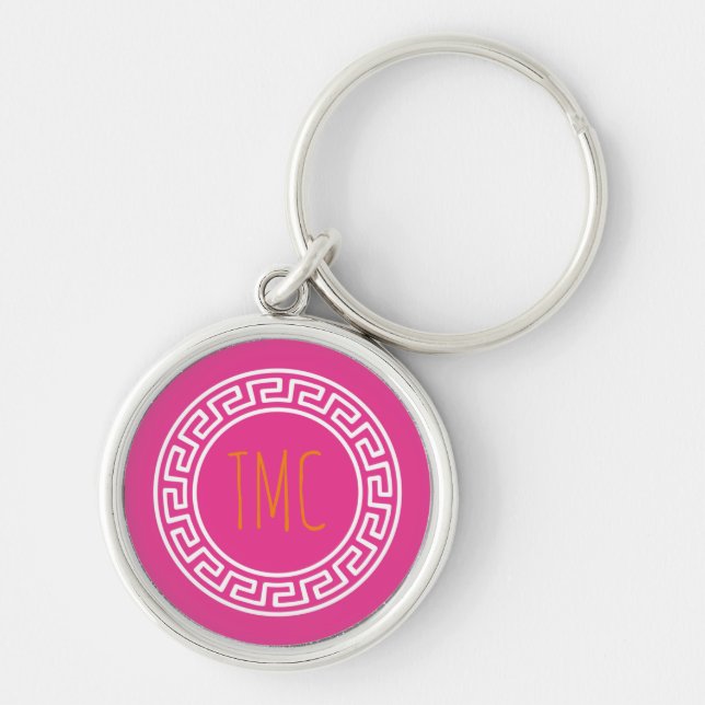 Preppy Greek Key Circles Studentinnenverbindung IN Schlüsselanhänger (Vorne)