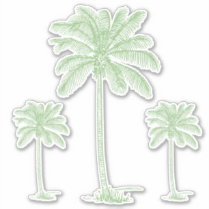 Preppy Green Coastal Palmetto Palmen Bäume Aufkleber