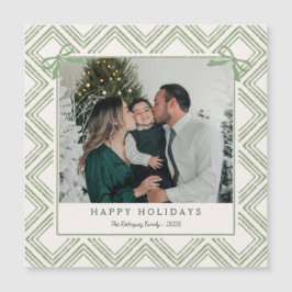 Preppy Green Diamond Pattern Holiday Magnetic Card Magnetkarte
