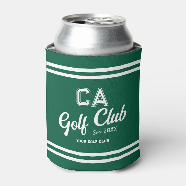 Preppy Green Golf Club Custom Wappen Party Dosenkühler (Kanne Vorderseite)