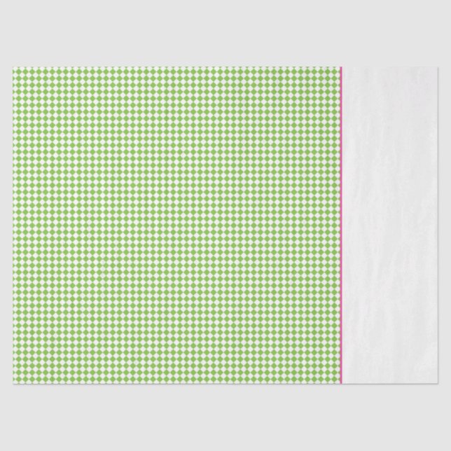 Preppy Green Karo Pink White Colorful Fun Seidenpapier (Vorderseite)