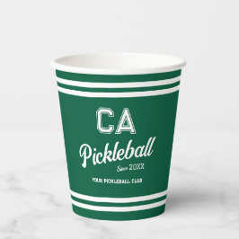 Preppy Green Pickleball Club Custom Wappen Party Pappbecher