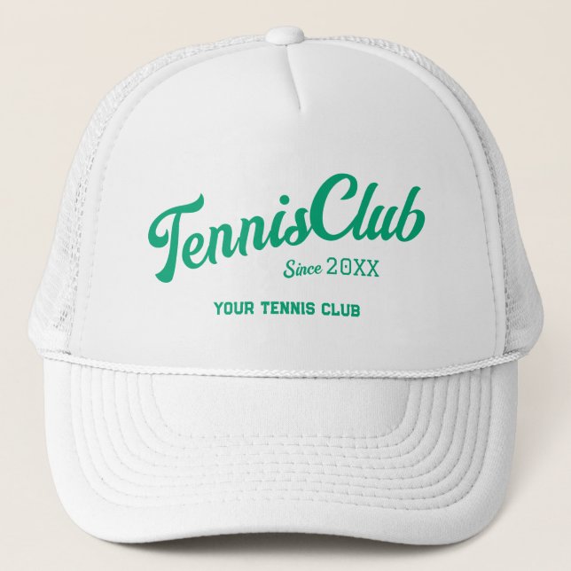 Preppy Green Tennis Club Custom Wappen Party Truckerkappe (Vorderseite)