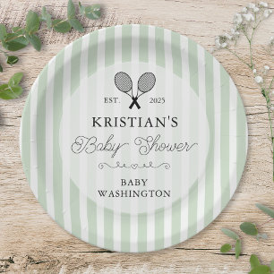 Preppy Green Tennis Country Club Kinderdusche Pappteller
