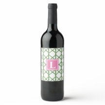 Preppy Green Trellis Bamboo Muster Monogram
