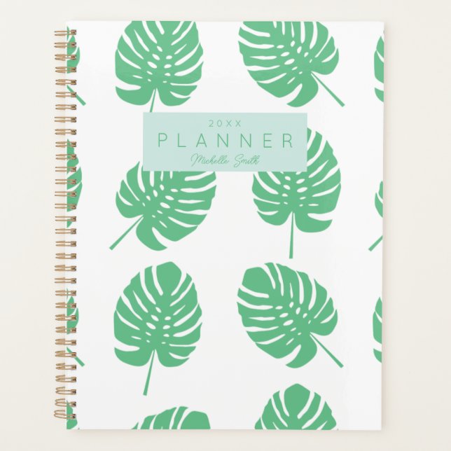 Preppy Green Tropical Monster Feuilles personnalis (Devant)