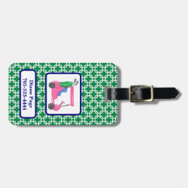 Preppy Green White Link Muster Pink Golf Cart Gepäckanhänger