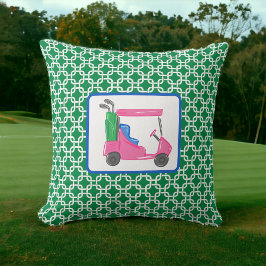 Preppy Green White Link Muster Pink Golf Cart Kissen