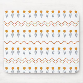Preppy Groovy Stripe Tulip Blume Muster Mousepad