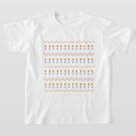 Preppy Groovy Stripe Tulip Blume Muster T-Shirt