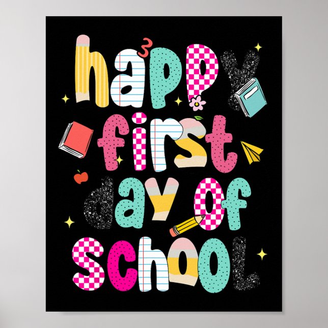 Preppy Happy Erster Schultag  Poster (Vorne)