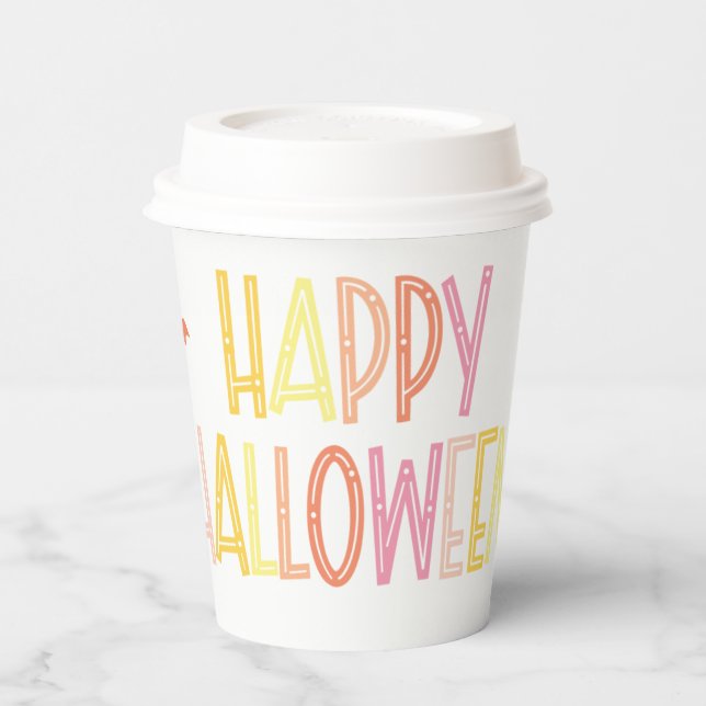 Preppy Happy Halloween Pappbecher (Links)