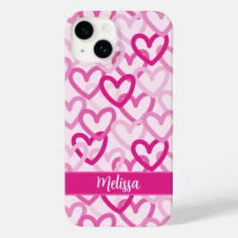 Preppy Hearts Pink Case-Mate iPhone 14 Hülle